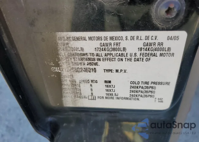 3GNEK12Z95G246010: 52433295