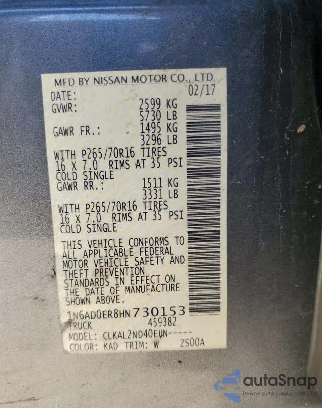 1N6AD0ER8HN730153: 55977745