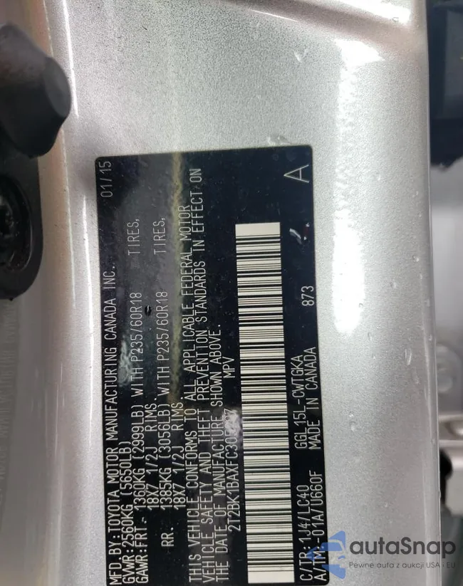 2T2BK1BAXFC305207: 56586965