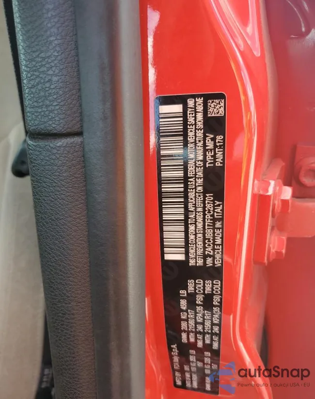 ZACCJBBT7FPC26701: 55994455