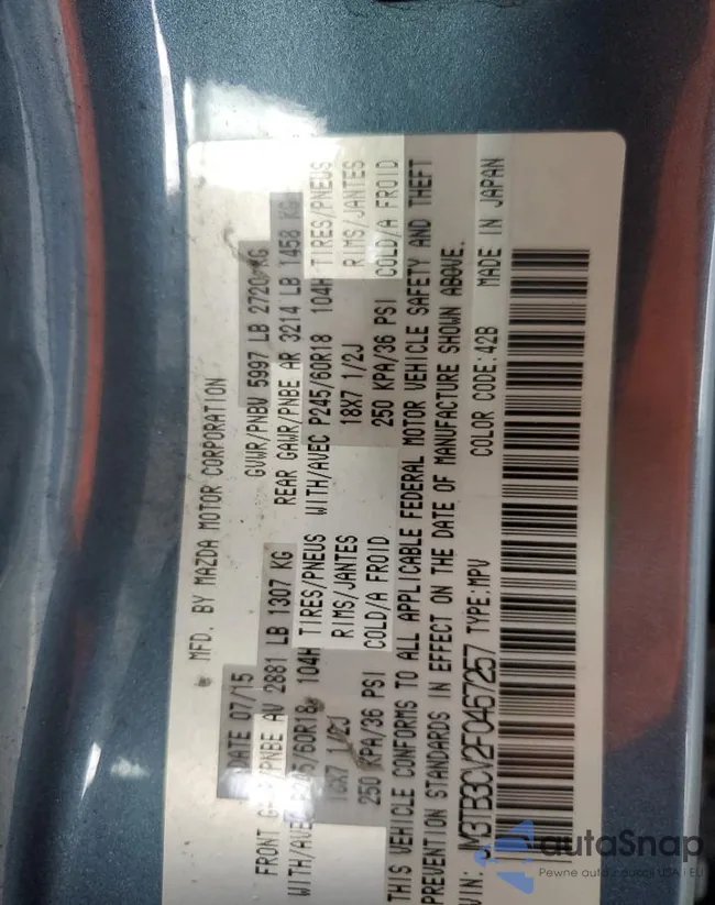 JM3TB3CV2F0467257: 55896725