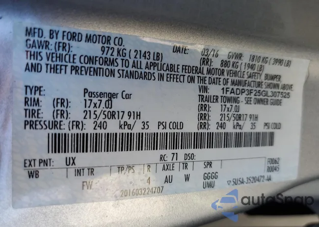 1FADP3F25GL307525: 55739265