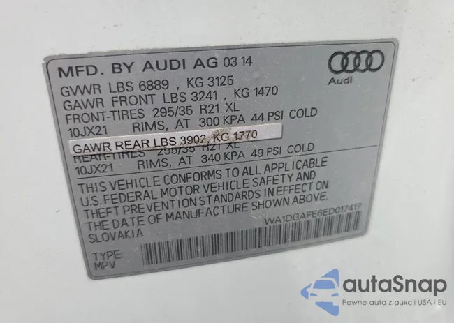 WA1DGAFE6ED017417: 57048115