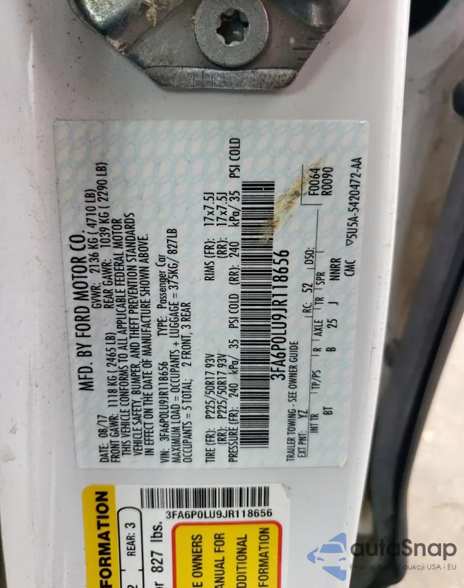 3FA6P0LU9JR118656: 54041025