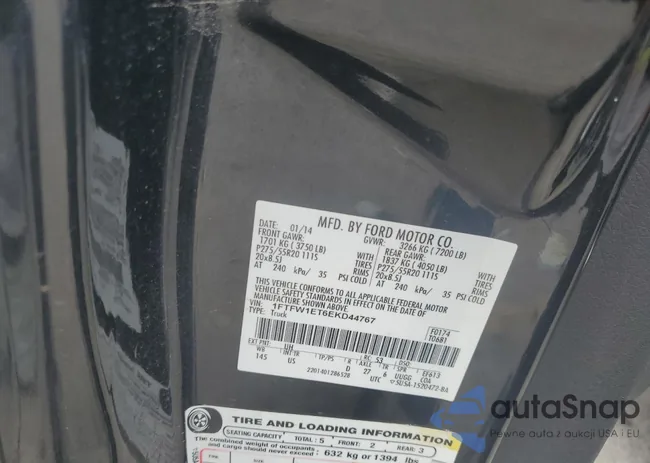 1FTFW1ET6EKD44767: 58595875