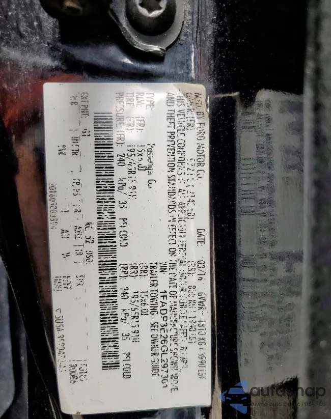 1FADP3E26GL297301: 58816005