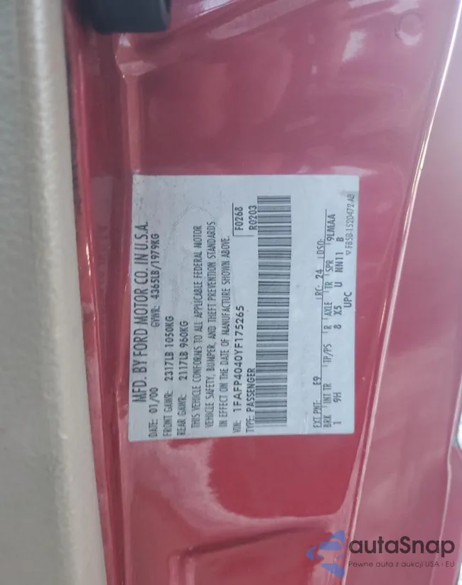 1FAFP4040YF175265: 55467975