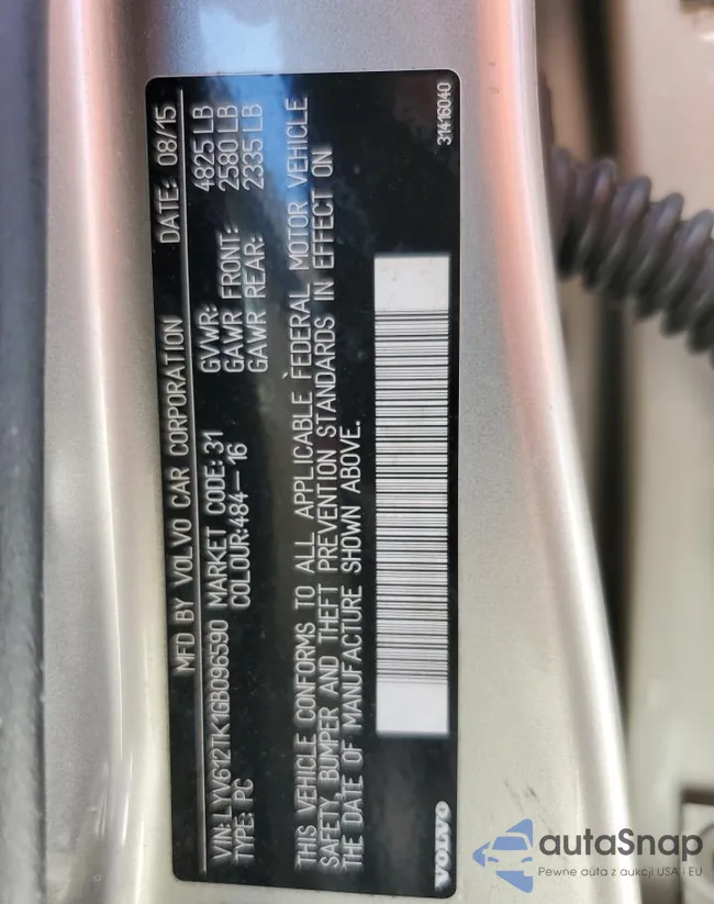 LYV612TK1GB096590: 58094815