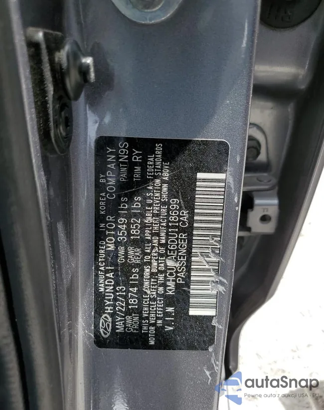 KMHCU5AE6DU118699: 58444485