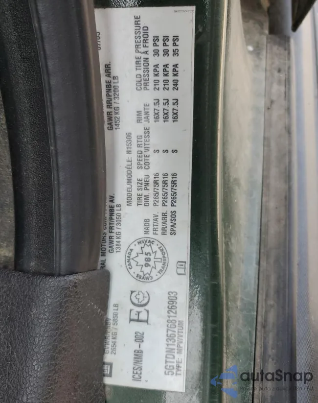 5GTDN136768126903: 58035335