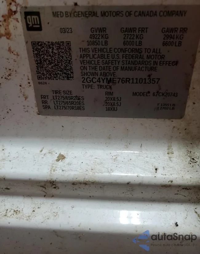 2GC4YME76R1101357: 57767715