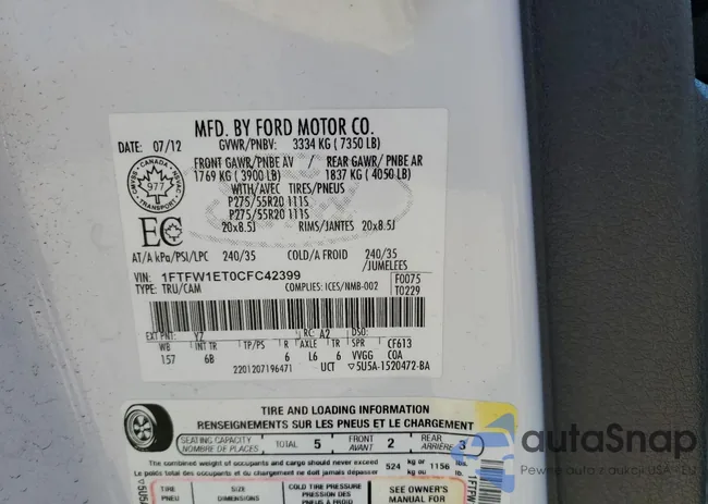 1FTFW1ET0CFC42399: 56362665