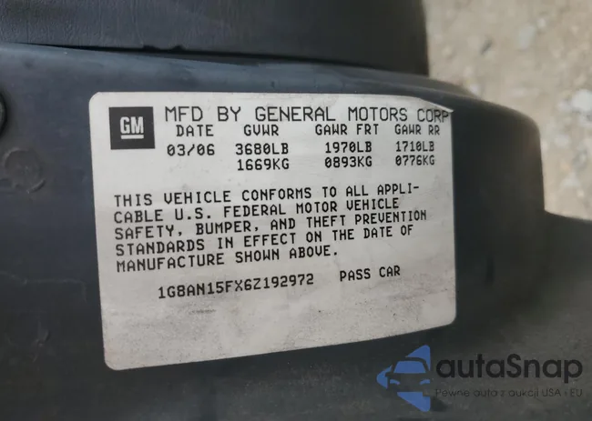 1G8AN15FX6Z192972: 69794495