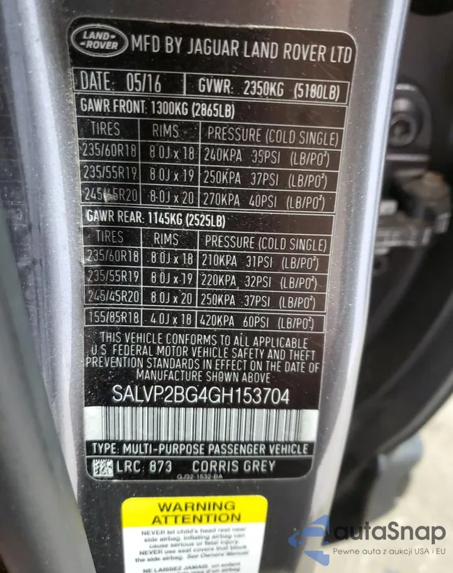 SALVP2BG4GH153704: 68813845