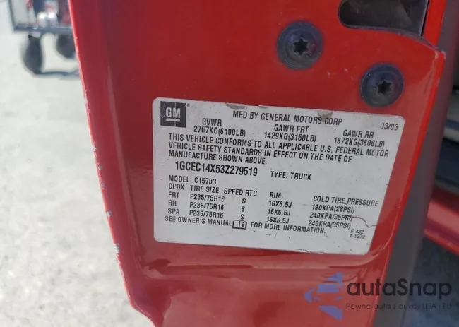 1GCEC14X53Z279519: 55517775