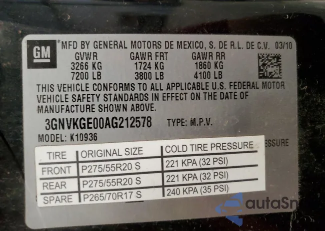 3GNVKGE00AG212578: 56909535