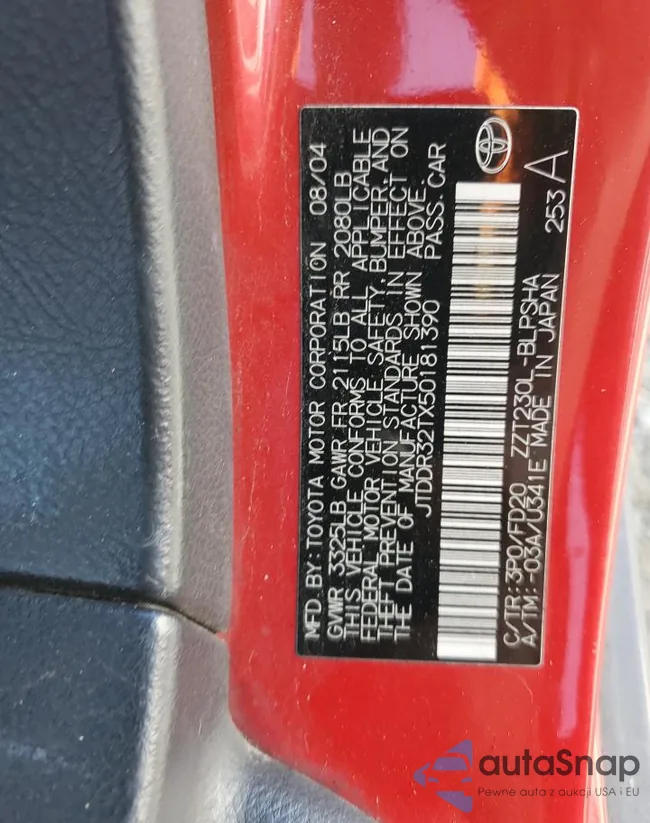 JTDDR32TX50181390: 58587815