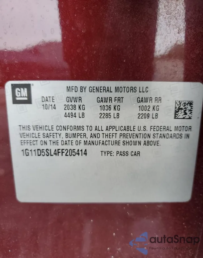 1G11D5SL4FF205414: 58122095