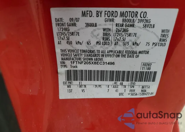 1FTNF205X8EC31496: 56753985