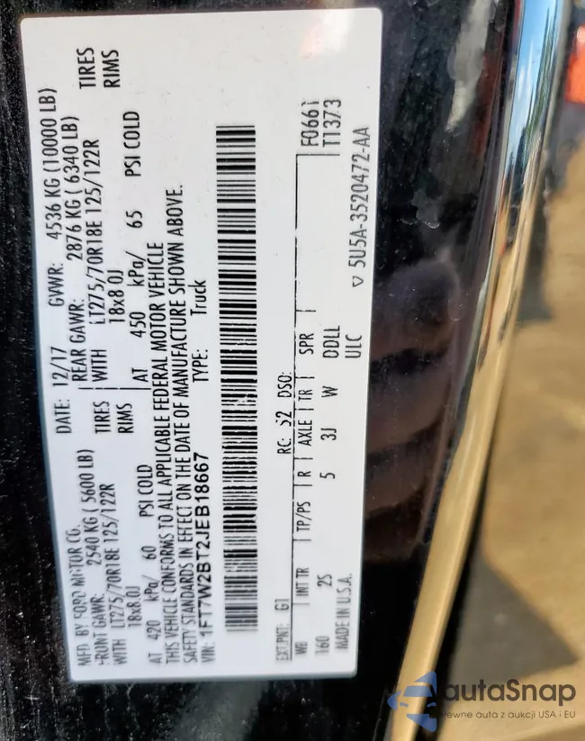 1FT7W2BT2JEB18667: 58841055