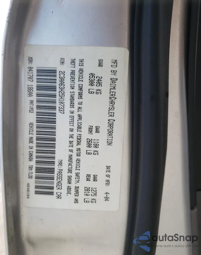 2C3AA63H25H107337: 56210185