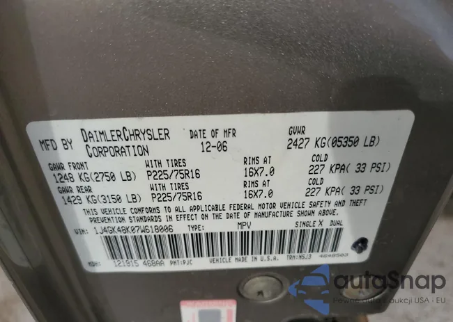 1J4GK48K07W618006: 58823535