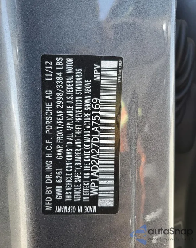 WP1AD2A27DLA75169: 56705735