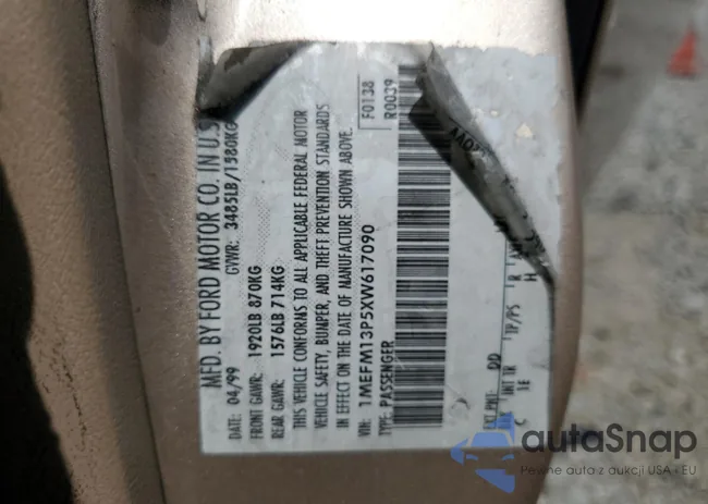 1MEFM13P5XW617090: 60081315