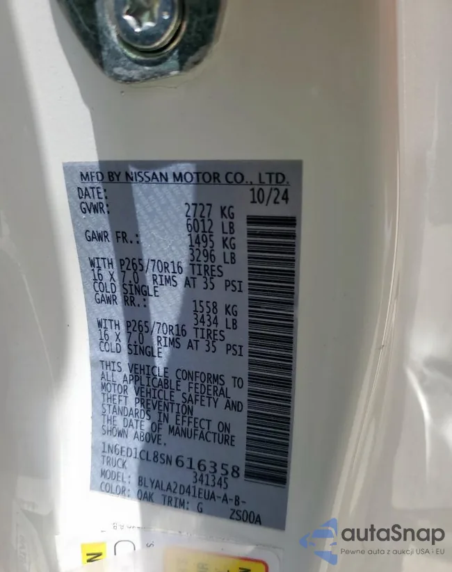 1N6ED1CL8SN616358: 61939975