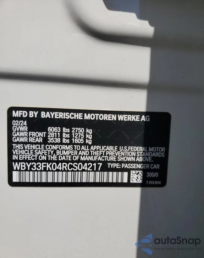 WBY33FK04RCS04217: 59340595