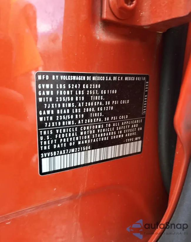 3VV5B7AX7JM221504: 61672625