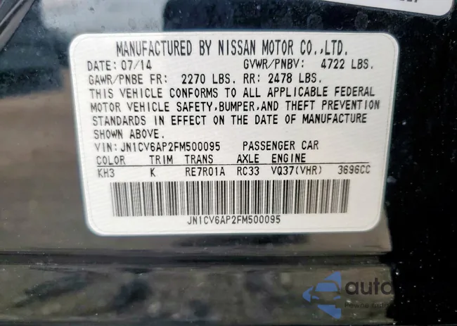 JN1CV6AP2FM500095: 62460015