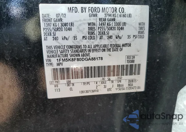 1FM5K8F80DGA88178: 57933865