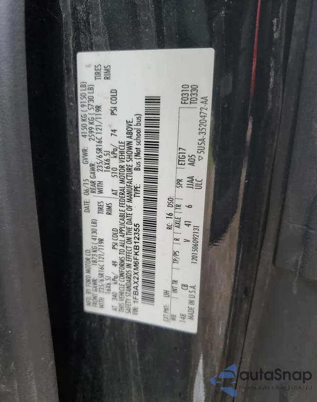 1FBAX2XM6FKB12355: 62644905