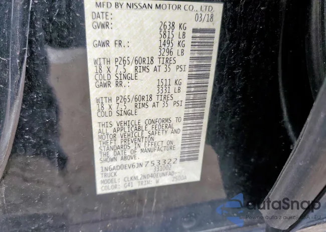 1N6AD0EV6JN753322: 60940155