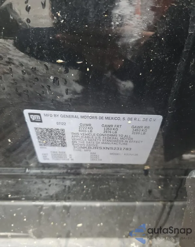 3GNKBJRSXNS231783: 61281235