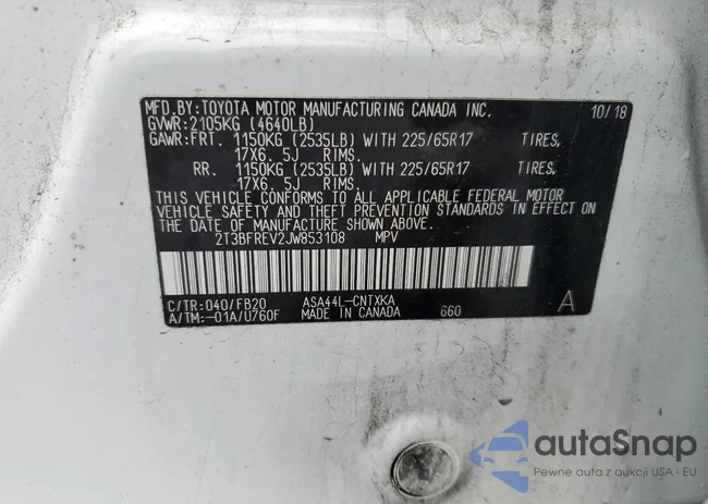 2T3BFREV2JW853108: 61245795