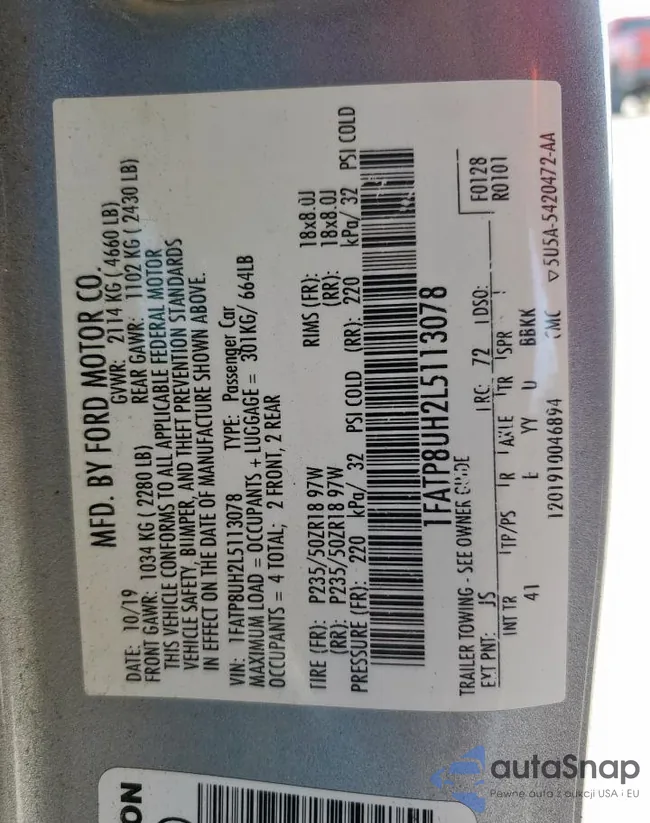 1FATP8UH2L5113078: 59794555