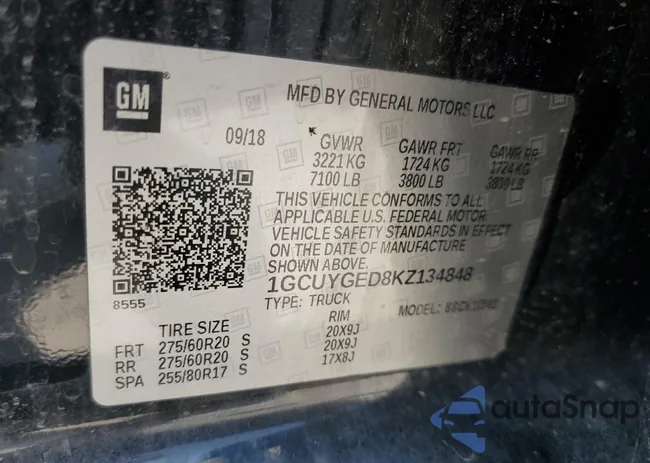 1GCUYGED8KZ134848: 58960715