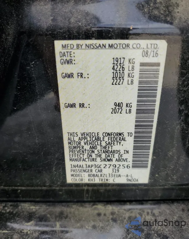 1N4AL3AP3GC279256: 60530895