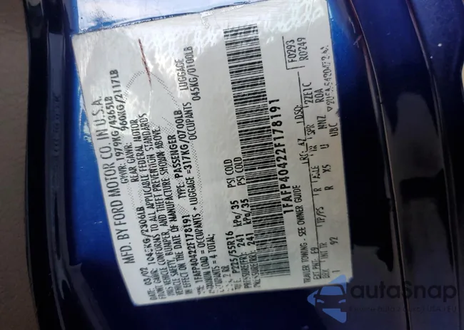 1FAFP40422F178191: 61606285