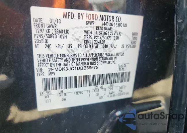 2FMDK3JC1DBB69675: 62474005