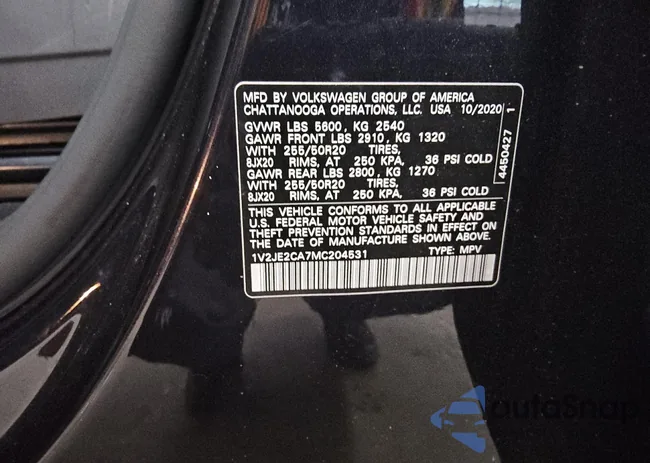 1V2JE2CA7MC204531: 58557685