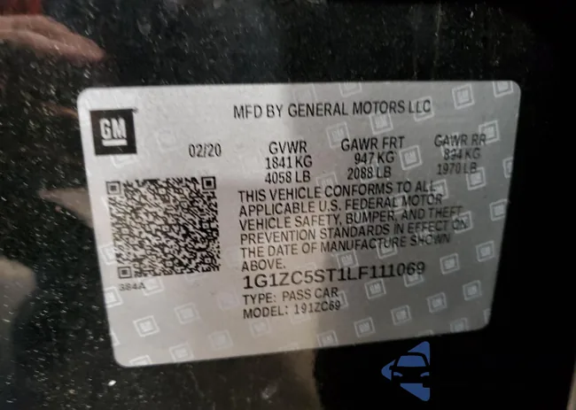 1G1ZC5ST1LF111069: 60083285