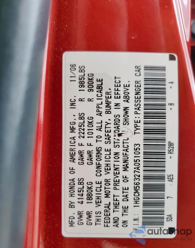 1HGCM56327A051053: 60496395