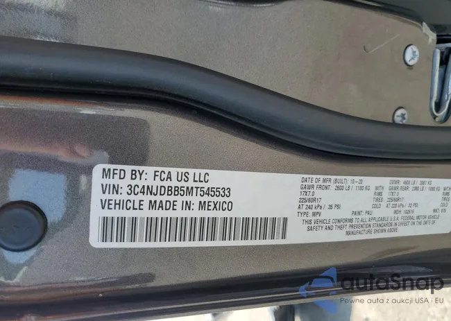 3C4NJDBB5MT545533: 61015775