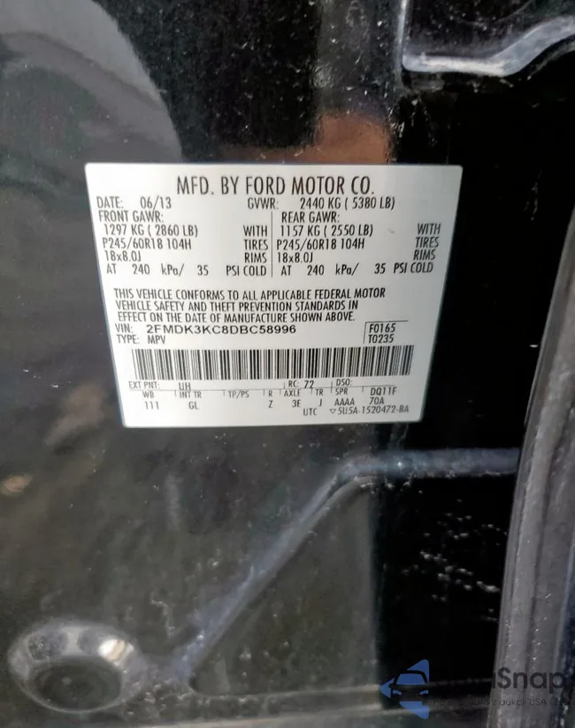 2FMDK3KC8DBC58996: 62195525