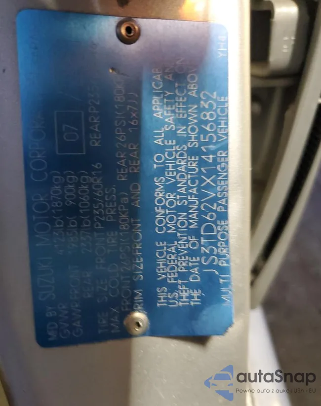 JS3TD62VX14156832: 60378025