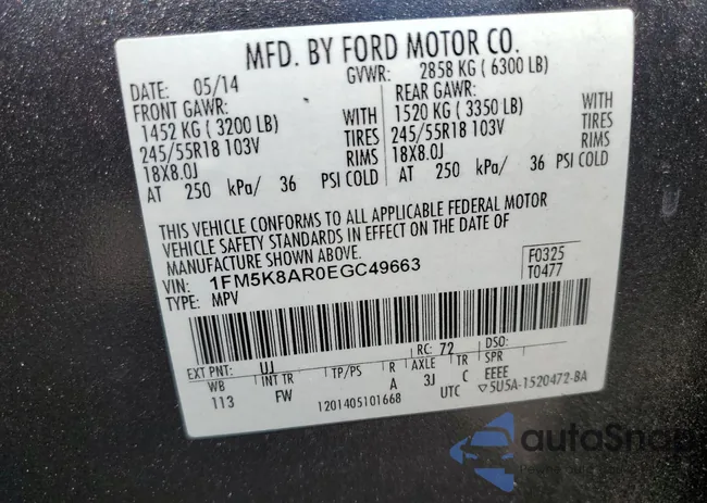 1FM5K8AR0EGC49663: 60494005