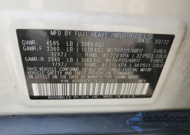 4S4BRCKC3C3273553: 61427145